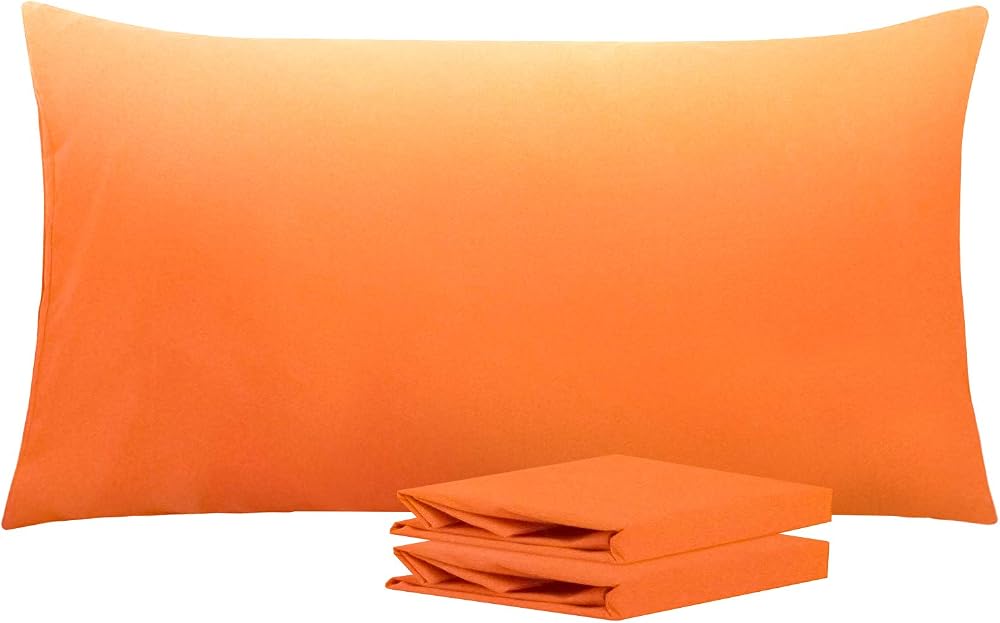 NTBAY 2 Pack 100% Brushed Microfiber Pillowcases 50x90 Orange