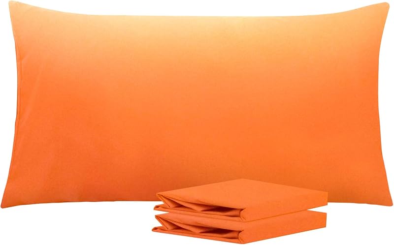 NTBAY 2 Pack 100% Brushed Microfiber Pillowcases 50x90 Orange