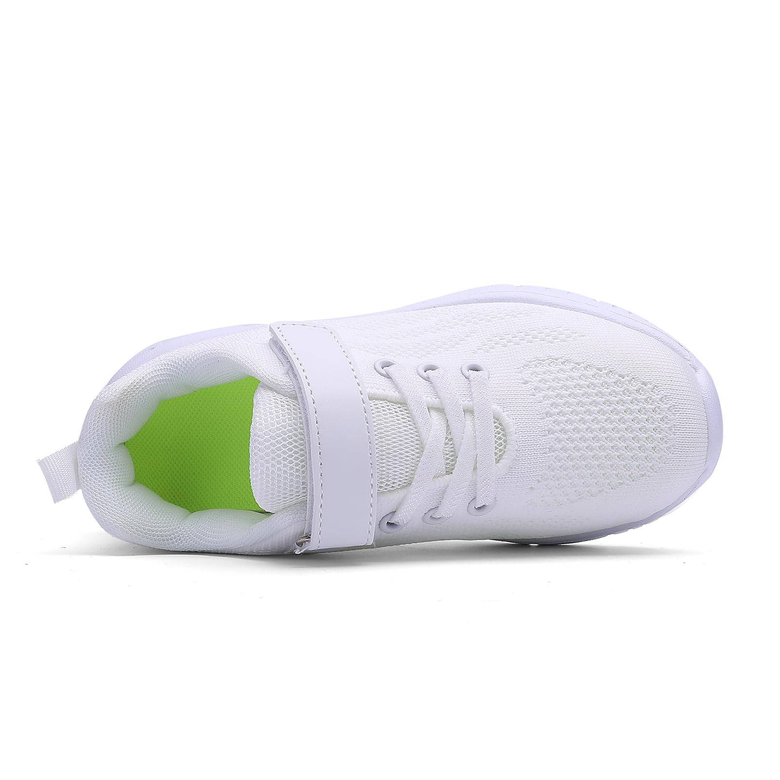 Qciplr Turnschuhe Jungen Mädchen Sportschuhe Laufschuhe Mesh Atmungsaktiv Hallenschuhe Tennisschuhe Leicht Outdoor Fitness Sneaker Weiß 35EU 4