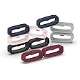 RuenTech Replacement Fastener Ring for Garmin Venu 2 Plus/Forerunner 55 45 45S/Fenix 7S 6S 5S/Approach S40 S42 S12 Watch Band (Pack of 6)Silicone Band keepers Security Loop