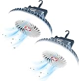 Portable Camping Fan with LED Lantern XTAUTO USB Rechargeable Waterproof Tent Fan with Hanging Hook Magnet Survival Kits for Indoor Outdoor Hiking Car Office Desk Outdoor Emergency Power Outage 2-pack