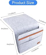 ERKOON Bedside Caddy Organiser Grey Felt Bedside Organizer Bag view 2