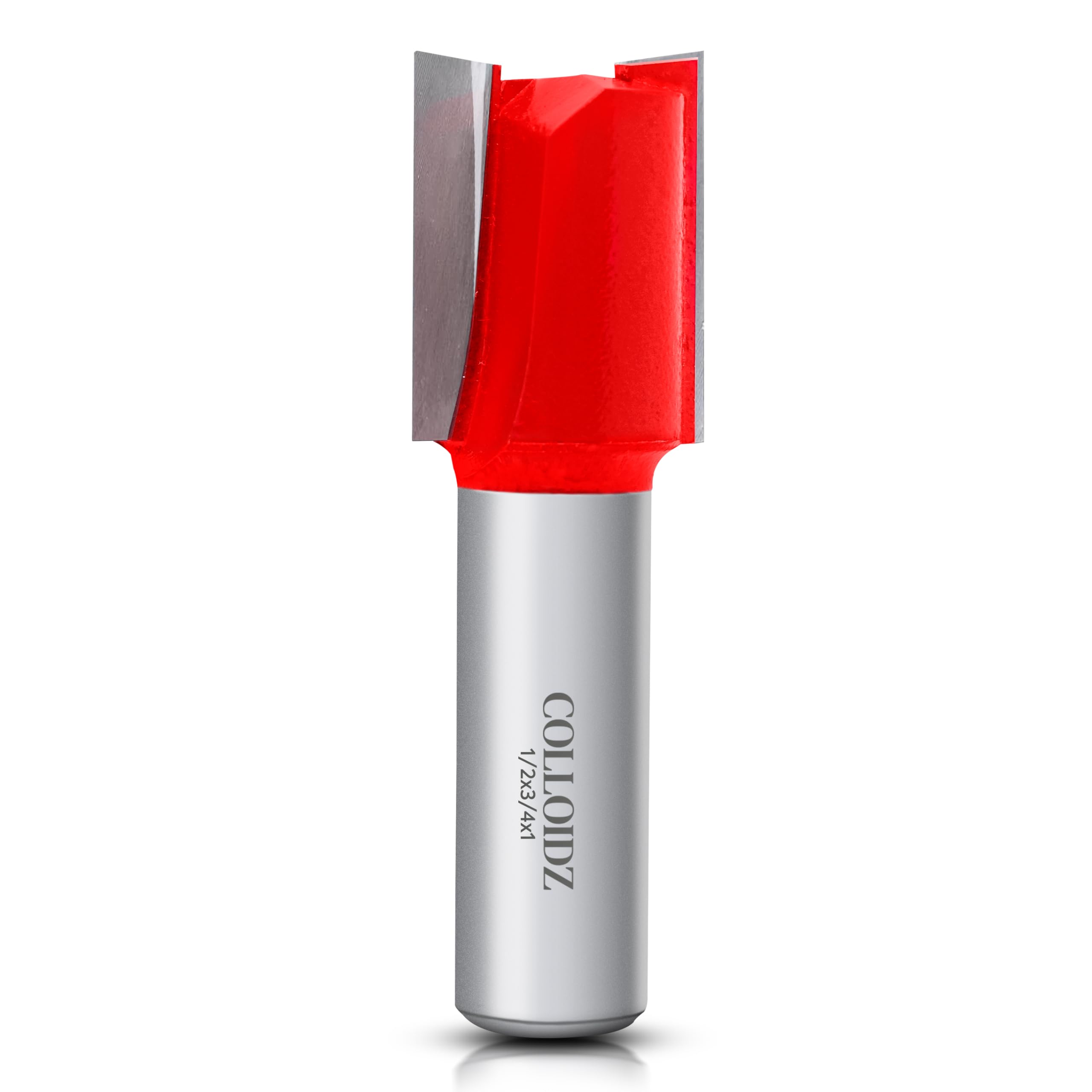 Photo 1 of Double Flute Straight bit red 1/2 Shank, Carbide Tipped Straight Router Bit with Heat Resistance Coating 3/4" Dia for Woodworking Grooving, Dadoing, Edge Profiling