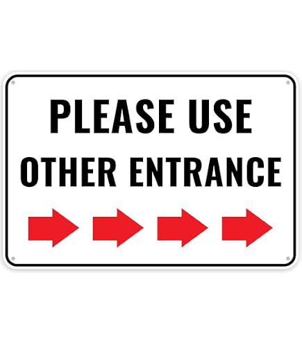 SmartSign “Employee Entrance Only” Aluminum Sign – 10x14 Inches, Black/Blue On White - View #12
