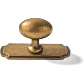 khtumeware 10 Pack Antique Brass Cabinet knobs with blackplate Solid Heavy Duty Bifold Closet Door Knobs with Backplate Hardware for Kitchen Bathroom and Dressing Table