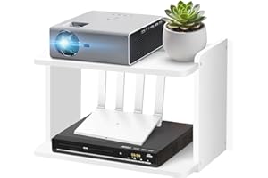 Projector Wall Mount Shelf for DVD Player & TV Box Thickened Big Space Heat Dissipation 2 Layers WiFi Router Floating Wall Sh