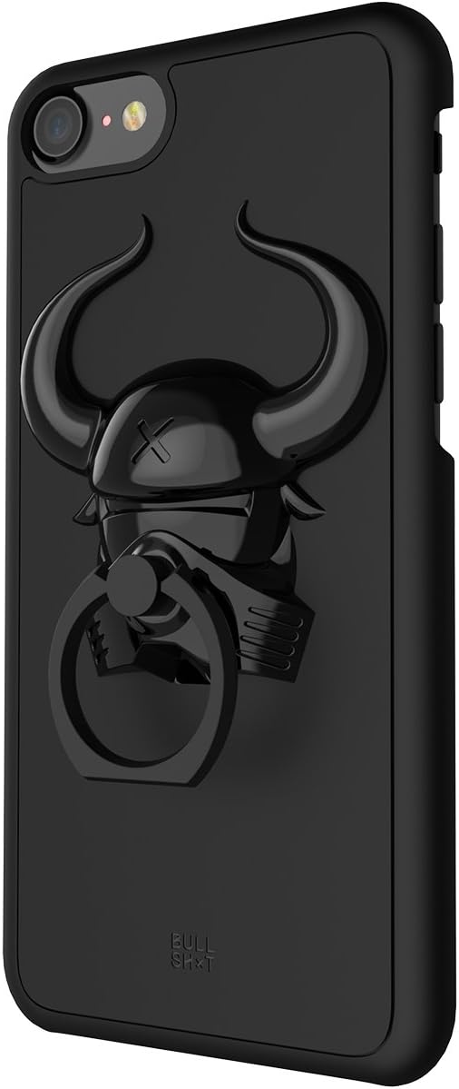 Rollgan Universal Black 3D Bull Cell Phone Case Cover with Ring Stand,Holder,Kickstand for iPhone 7/8