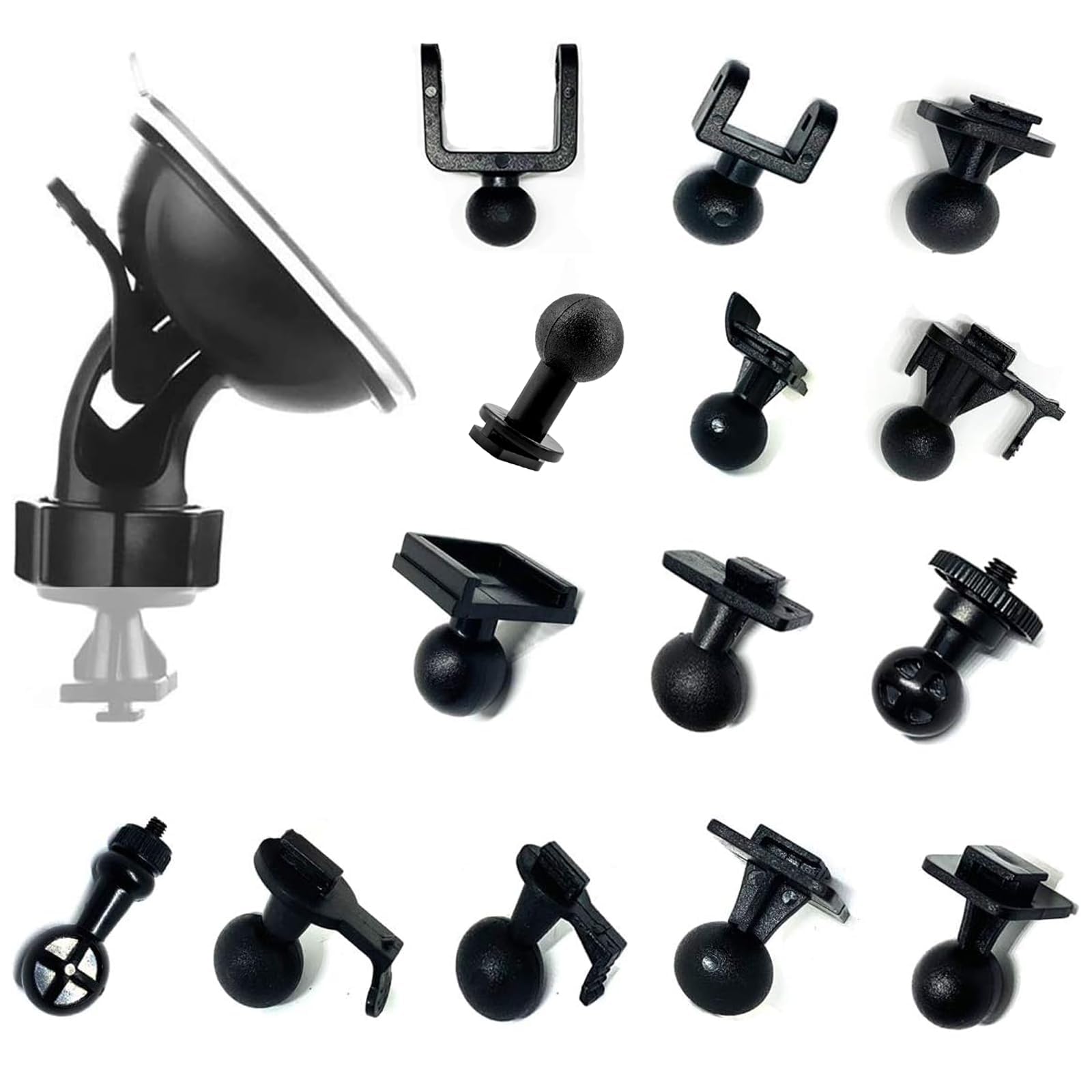 ShipeeKin Car Suction Cup Dash Cam Mount for Vehicle Video Recorder on Windshield & Dash Board with 14 Joints for Driving Camcorder GPS
