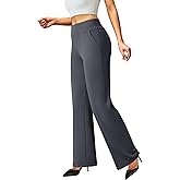 FireSwan Womens Dress Pants Stretchy Wide Leg Work Pants Business Casual Trousers Pull On Office Slacks with 4 Pockets