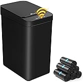 LJIACLEA Black Bathroom Trash Can 2.6 Gallon Motion Sensor Trash Cans Automatic Touchless Garbage Bin Small Smart Trash Can for Bathroom,Kitchen, Toilet, Bedroom, RV