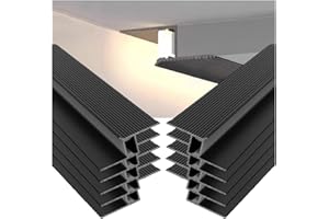 DGLILUAN Plaster in LED Aluminum Channel Z Shape 3.3 FT/1 Meter Trim Edge Drywall Shadow Light Channel with Milky Diffuser, Recessed Baseboard LED Profile for Plaster Gypsum Drywall (Black, 10 Pack)