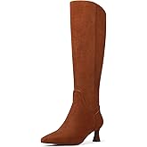 MUCCCUTE Knee High Boots for Women Chunky Heel Square Toe with Side Zipper Pull On Tall Fall Botas