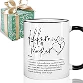 Puouoonyi Difference Maker Mug Gifts, Thank You Appreciation Gifts for Teacher Boss Leader Coworker Nurse Employee Friends, Difference Maker Definition Mug for Birthday Christmas 11oz