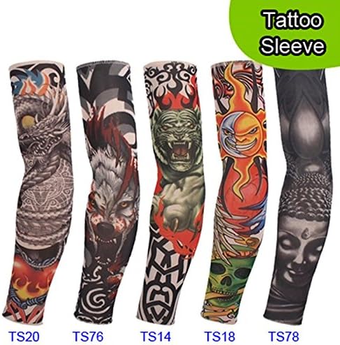 Aadishwar Creations New Fashion Temporary Fake Slip On Tattoo Arm Sleeves Body Art Stockings Accessories(Any 5 Design)