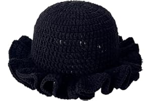 ROYID Crochet Bucket Hat for Womens Knitted Hat Trendy Fisherman Hat Foldable Handmade Bucket Cap for Travel Daily Wear