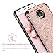 BENTOBEN Phone Case Compatible with Moto Z2 Play Case, Luxury Bling Glitter Slim 2 in 1 Soft TPU Bumper Hybrid Hard PC Cover Coat Sparkly Shiny PU Faux Leather Shockproof Protective, Rose Gold