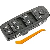 ZAPOSTS 3+9 Metal Pins Check Required.Power Window Switch fits for 2012-2015 Dodge Grand Caravan,Chrysler Town &amp;Country.13-15 Ram 1500 2500 3500 Driver Side Control switches OE:68110866AB(Green Led)