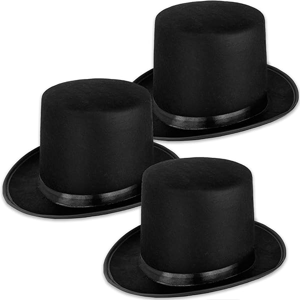 Black Top Hats Pcs Felt Top Hats, Black Mini Formal Party Hats