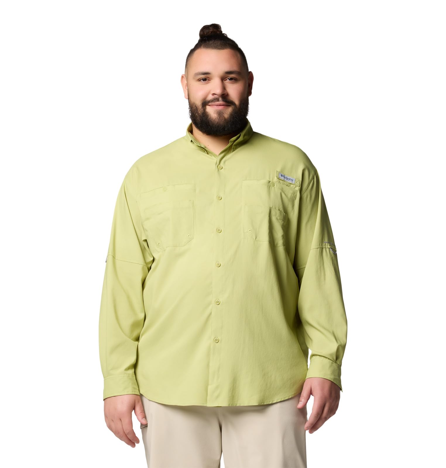 Columbia Mens PFG Tamiami Long Sleeve Fishing Shirt, Pear, Large Image Columbia Mens PFG Tamiami Long Sleeve Fishing Shirt, Pear, Large Image