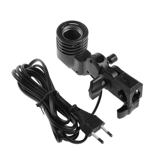 Imported Photography Photo Light Lamp Bulb Single Holder E27 Socket Bracket Studio Eu Plug,Black