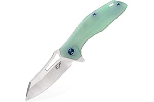 Eafengrow EF911 Folding Knife D2 Steel Blade G10 Handle with Pocket Clip EDC Pocket Ball Bearing Flipper Hunting Knife Tactical Tool Knives for Camping Outdoor Hiking (Jade)