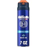 Gillette PRO Shaving Gel For Men Cools To Soothe Skin And Hydrates Facial Hair, 7oz, ProGlide Sensitive 2 in 1 Shave Gel