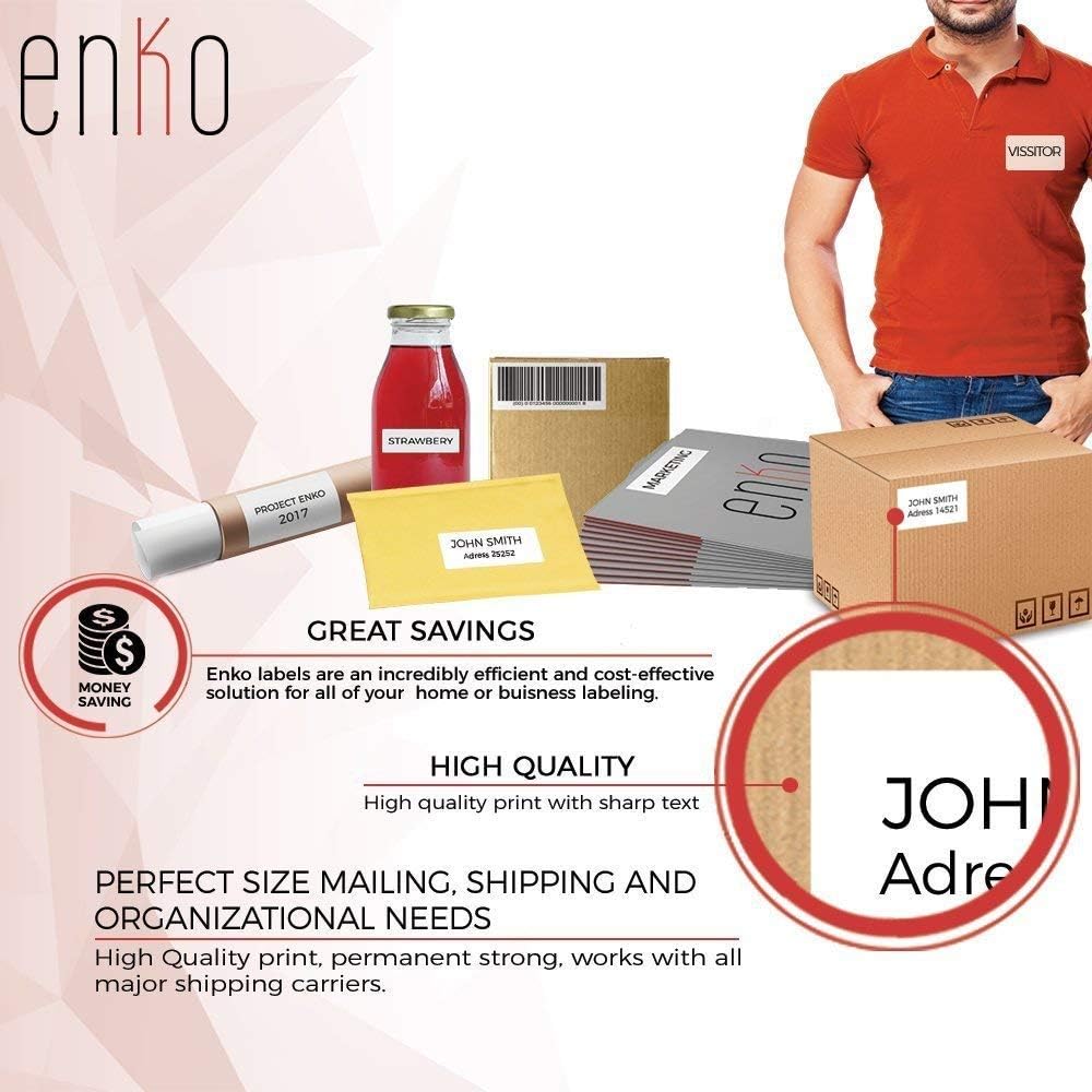 enKo - Compatible DK-2210 Continuous Paper Labels (1.1 Inch x 100 Feet) Compatible for Brother QL Label Printers - 6 Rolls + 2 Refillable Cartridges : Office Products