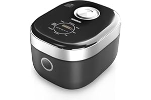 Rice Cooker Stainless Steel Inner Pot, YOKEKON Low Carb Large 8 Cup Rice Maker with Steamer Basket, 24H Delay Timer and Auto Keep Warm Feature, Sushi/Grain/Cake/Porridge,Black