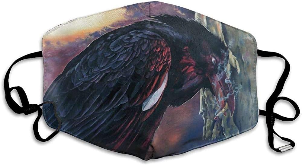 Mouth Mask Crow Print Masks - Breathable Adjustable Windproof Mouth-Muffle, Camping Running For Women And Men