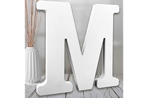AOCEAN 8 Inch White Wood Letters, Unfinished Wooden Letters for Wall MAGA Decorative Standing Letters Slices Sign Board Decoration for Craft Home Party Projects (M)