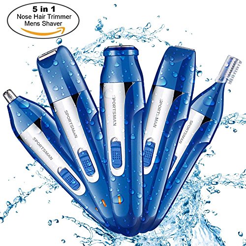 Nose Hair Trimmer,5 in 1 USB Rechargeable Ear Nose Beard Trimmer Electric Razor Shaver Cordless Hair Clippers 