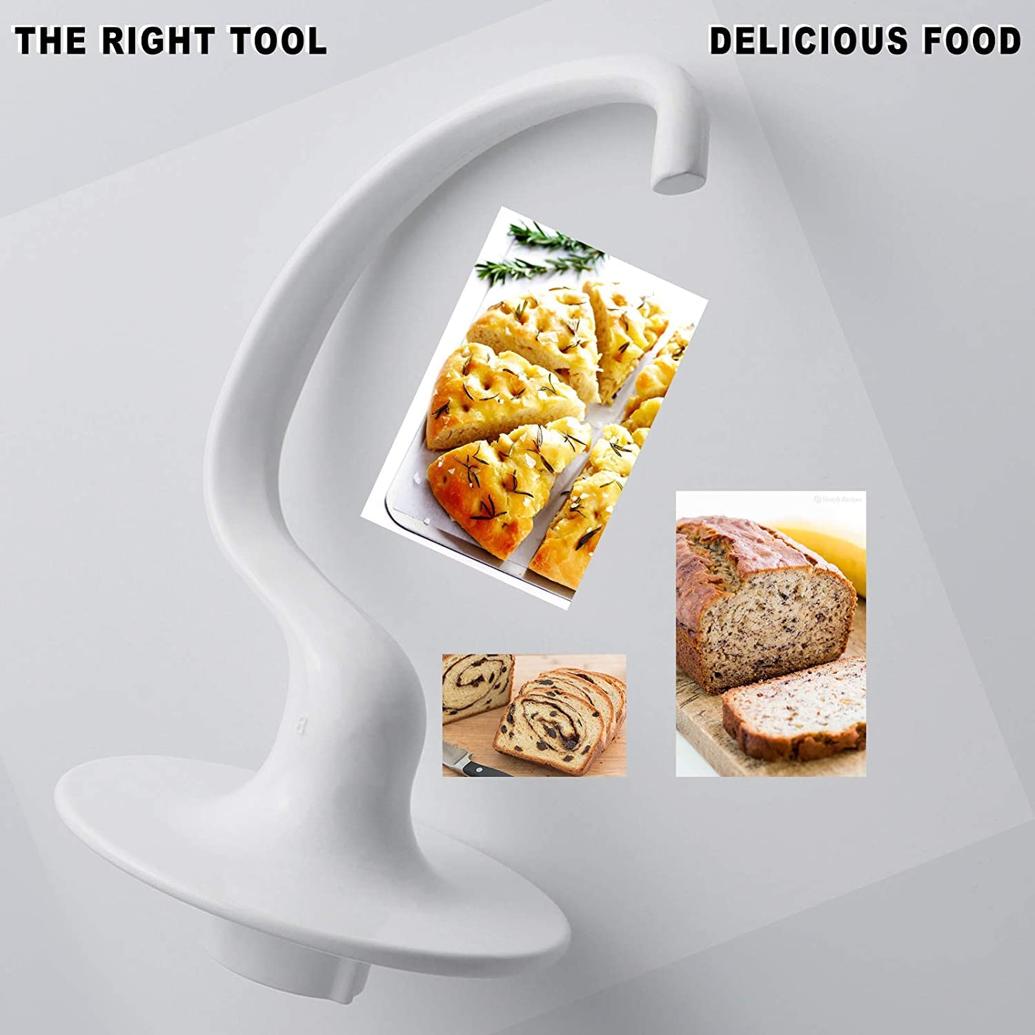 K5ADH Dough Hook/Tilt-Head Coated C-Dough Hook K5ADH for 5-QT Bowl-Lift Stand Mixer KSM50 KSM5-K5SS Mixer Attachments Dough Hook K5ADH -by Sikawai