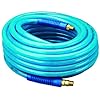 Amflo-13-50AE-Blue-300-PSI-Polyurethane-Air-Hose-38-x-50-With-14-MNPT-Swivel-Ends-And-Bend-Restrictor-Fittings