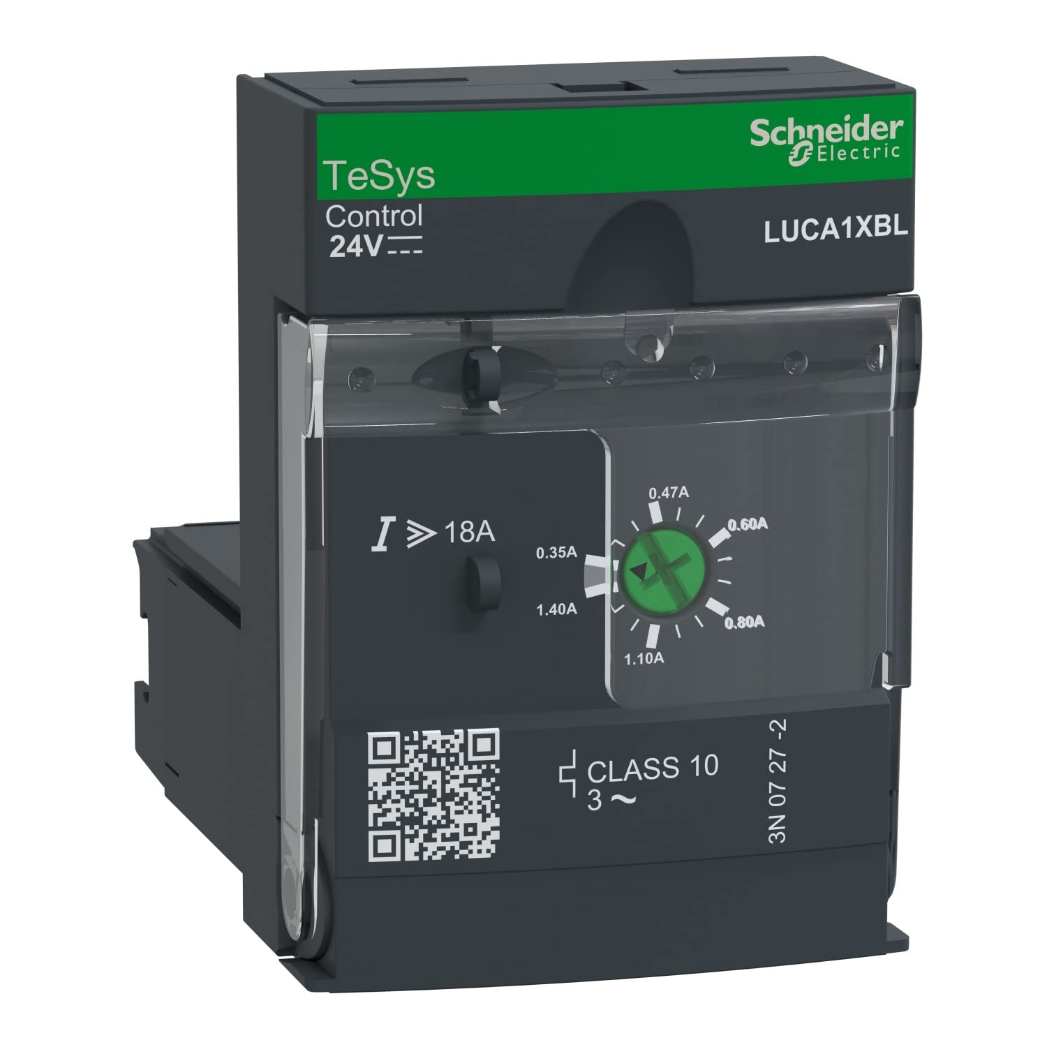 Schneider Electric, TeSys U, Standard control unit, 0.35-1.4A, 3P motors, thermal magnetic protection, class 10, coil 24V DC, LUCA1XBL — image 1