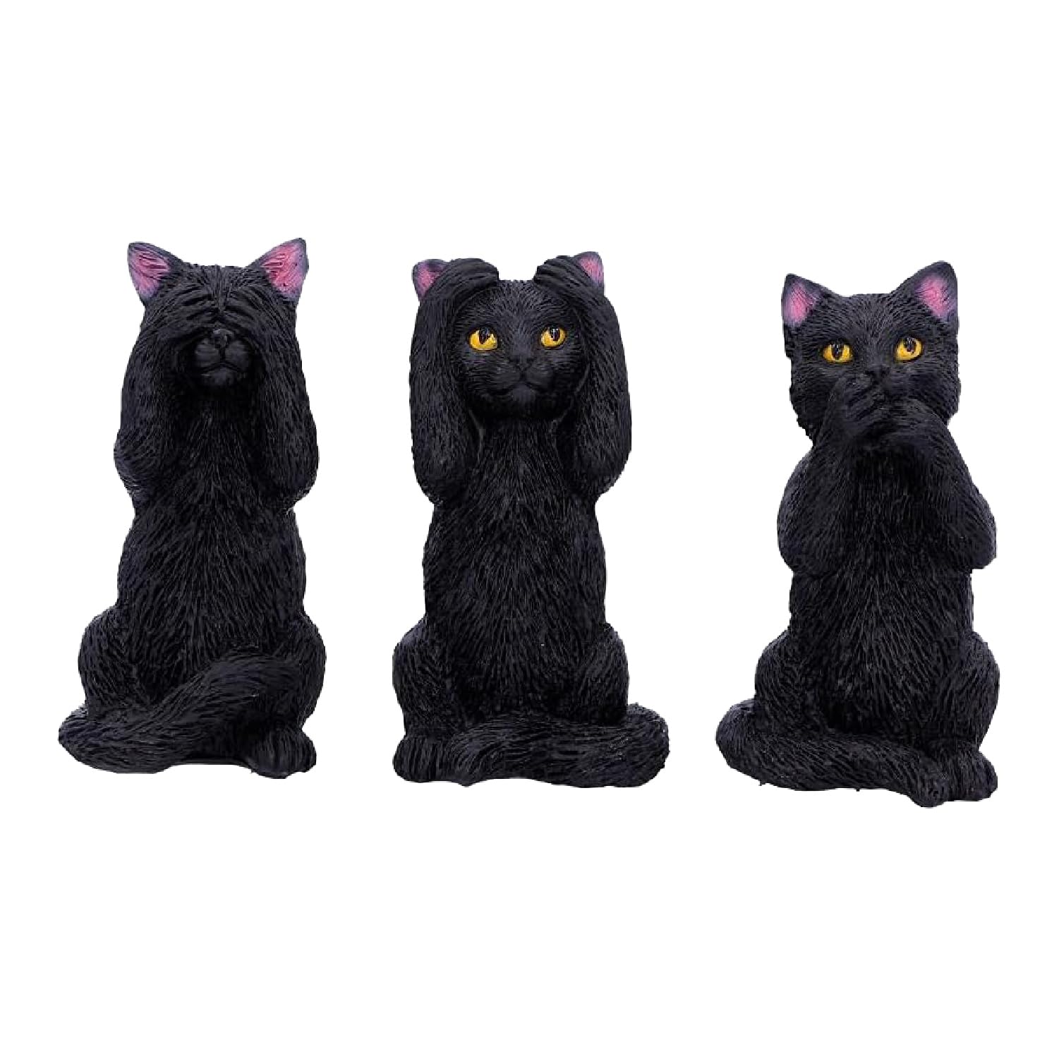 Nemesis Now U4802P9 Three Wise Felines 8.5cm, Black