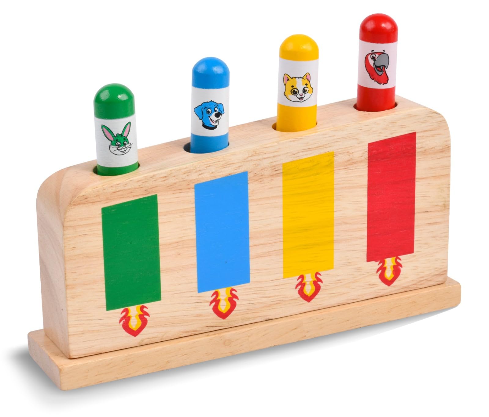 wooden toys 1 year old montessori toys for gifts Girls Boys toddlers baby toys 1+ year old Colourful Wooden Sensory Toy for Boys and Girls Cause and Effect babies Pop Up Toy