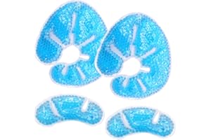 HI FINE CARE Breast Therapy Ice Packs, Hot and Cold Breast Pads, Breastfeeding Essentials Large Gel Bead Packs for Moms, 2 Pack (Ice Pack(2L+2S) Teal)