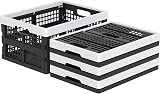Afromy 15 L Folding Plastic Stacking Storage Crates Box Pack of 4 view 7