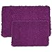 Lavish Home Bathroom Rugs - 2-Piece Memory Foam Bathroom Set with Chenille Shag Top and Non-Slip Base - Machine Washable Bath Rugs (Purple)