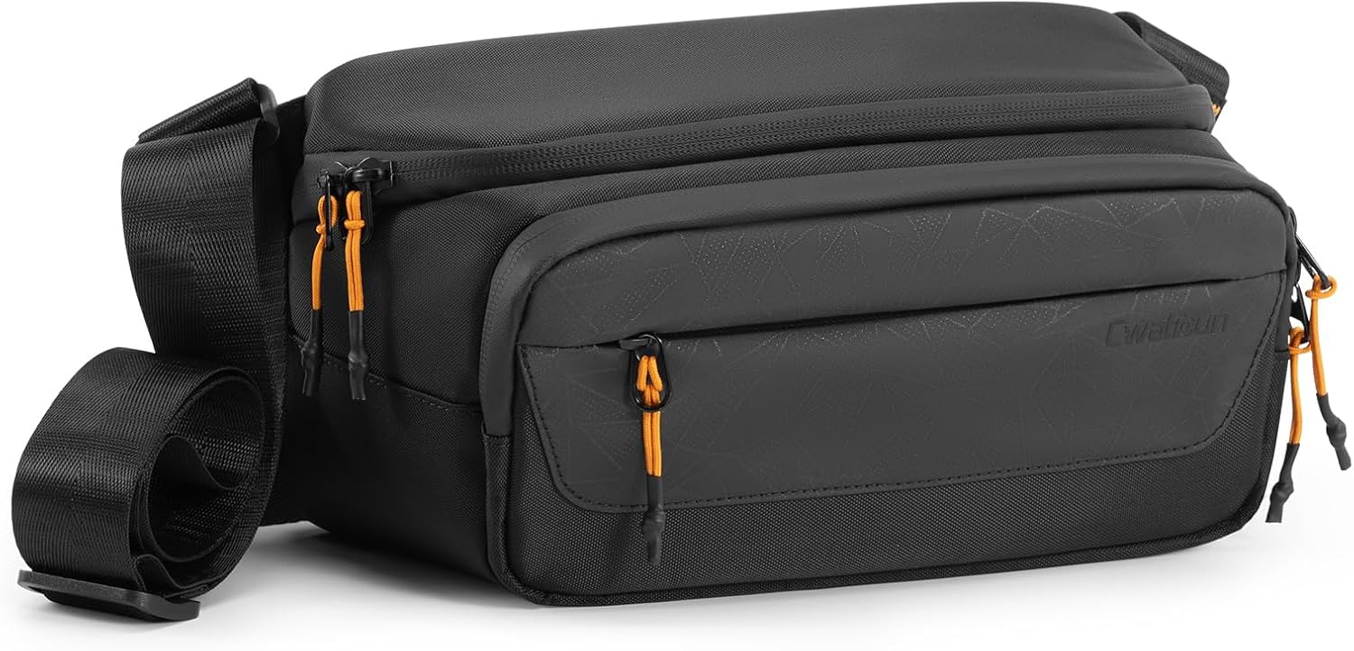 Cwatcun Small Camera Sling Bag, DSLR Compact Camera Shoulder Bag Crossbody, Photography Bag Case Purse for Canon Nikon Sony Fuji DSLR/SLR/Mirrorless Cameras(Small)