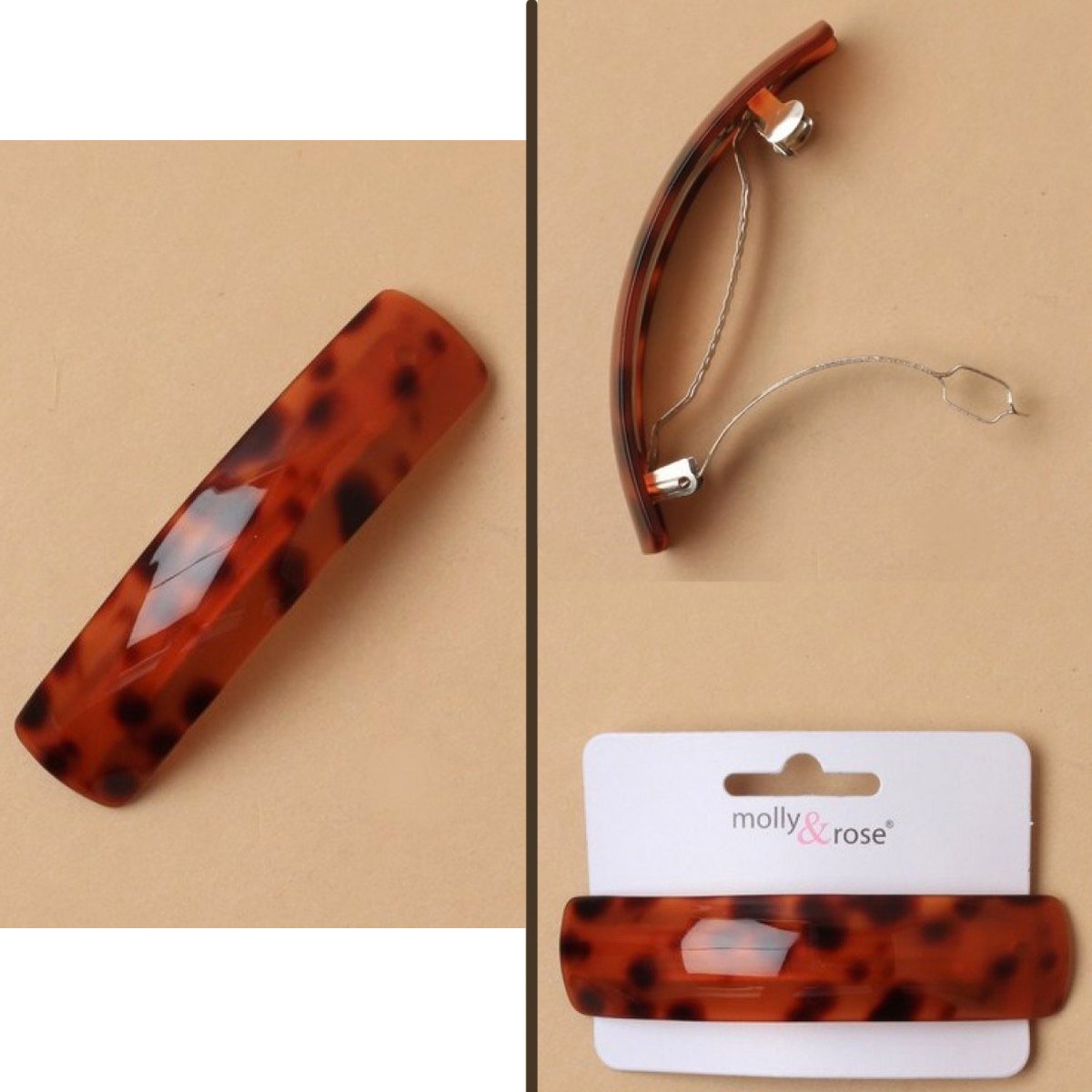 Hair Barrette Brown Curved Tort Quality Clips Slide Ladies Hair Styles 9cm * 2cm