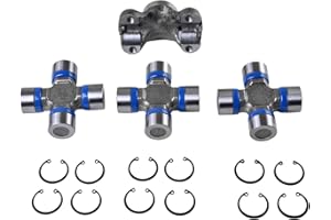 Front Driveshaft 3x Universal Joints and CV Socket yoke Rebuild Kit Compatible with Jeep Wrangler TJ Compatible with Cherokee