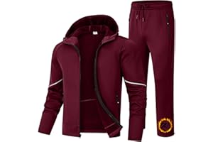 BGOWATU Men's Fleece Lined Tracksuits Set Jacket Hoodie Sweatsuit Running Sport Pants Outfits for Men with Zipper Pockets
