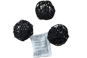 Ougual Set of 10pcs Wicker Rattan Balls Table Wedding Party Christmas Decoration (Diameter 2 Inch, Black)