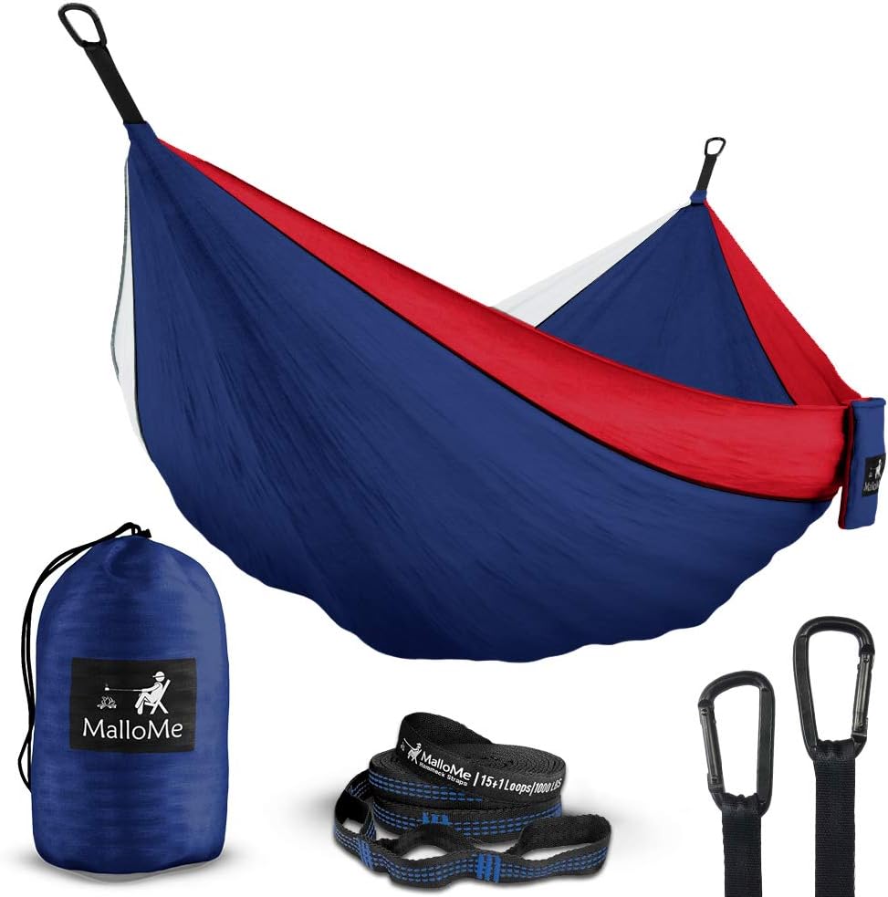 Best double outdoor parachute nylon hammock with mosquito net, red