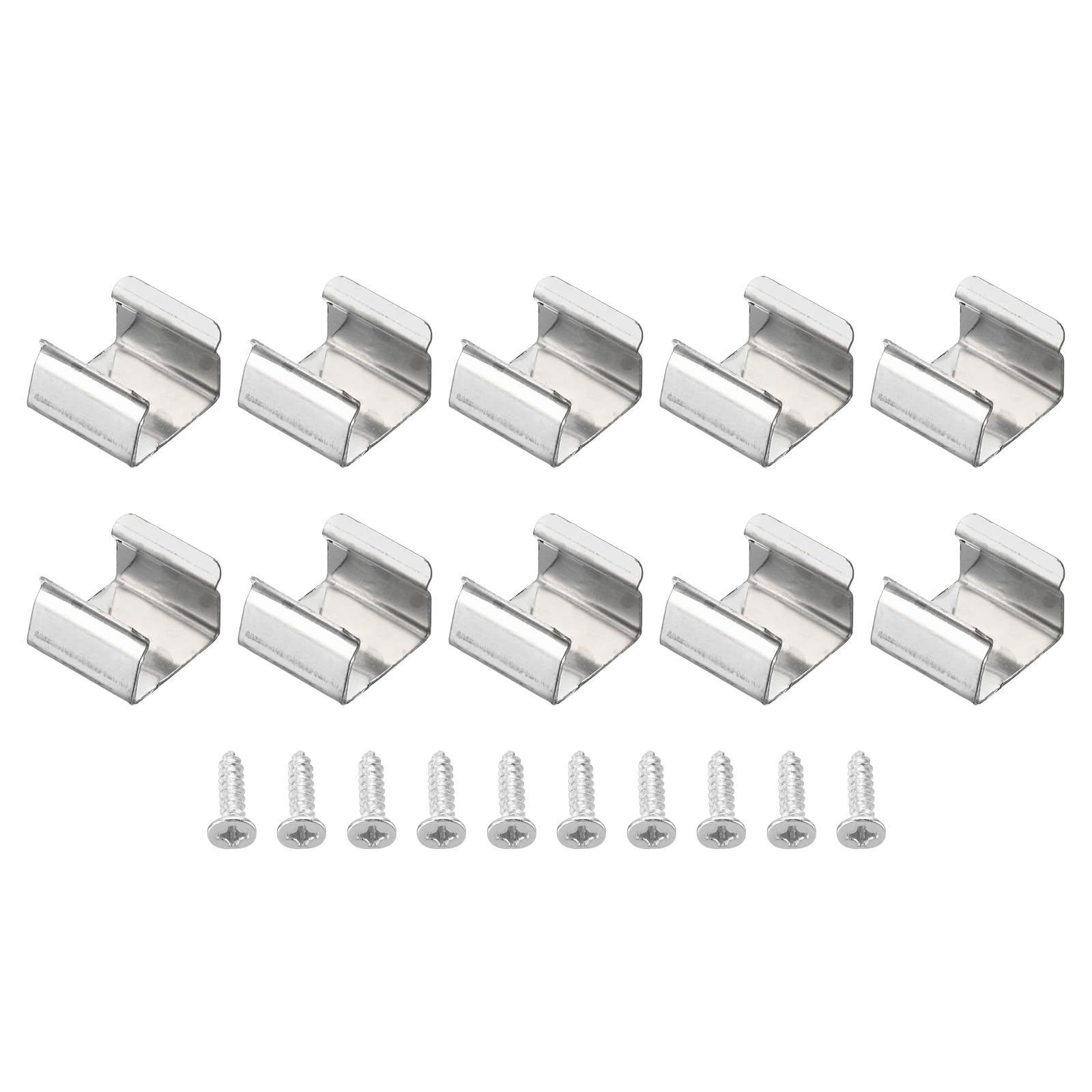 PATIKIL LED Strip Light Clips, 40 Pack Mounting Bracket Fixing Clips Stainless Steel Clamp Holders with Screws for 9.5mm-12mm Neon RGB Light Cable Ribbon
