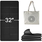 iodoo Foldable Yoga Mat 72" L x 32" W x 0.32 Inch Extra Thicked and Wided, Folding Yoga Mat for Travel with Canvas Carrying Bag, Non-Slip TPE Exercise Pilates Mat