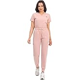 Kousenpu Scrubs for Women Set - Stretch V-Neck Scrub Top and Jogger Pants, 12-Pocket Medical Uniform for Nurses