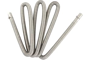 HERFARCAI 47.2in/120cm 1 Inch ID Stainless Steel Flexible Exhaust Pipe for Parking Air Heater & Diesel Tank Vent, with 2 Clamp Kit, Anti-Corrosion Hose for Trucks, Vans, Generators