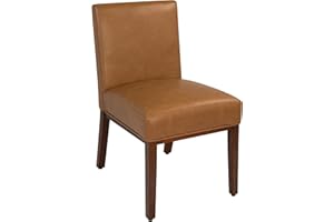 HomePop Kolbe Dining Chair - Carmel Faux Leather，19.5" Seat Height, Ideal for 29-31 Inch Tables (Single Pack)